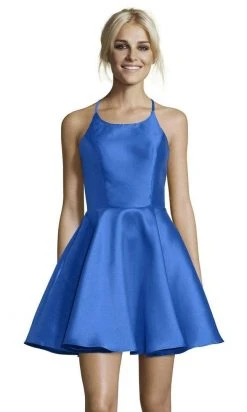 Alyce Paris - 3703 Strappy Fitted Halter Cocktail Dress