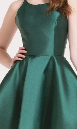 Alyce Paris - 3703 Strappy Fitted Halter Cocktail Dress