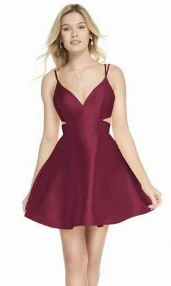 Alyce Paris - 3879 V Neck Cutout Bandeau Back Mikado Cocktail Dress 11 Alyce Paris - 3879 V Neck Cutout Bandeau Back Mikado Cocktail Dress