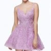 Alyce Paris - 3950 Open Back Glittered Short Dress