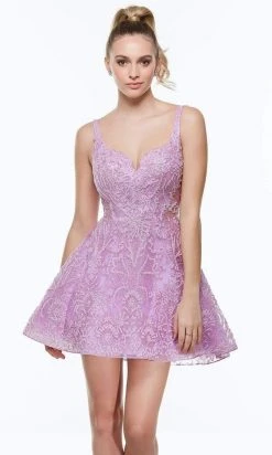 Alyce Paris - 3950 Open Back Glittered Short Dress
