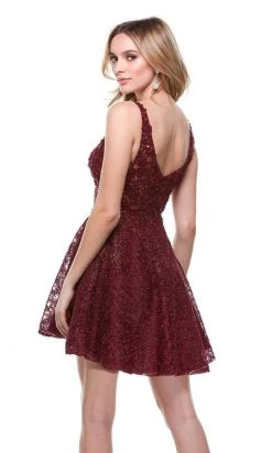 Alyce Paris - 3960 V Neck Lace Short Dress