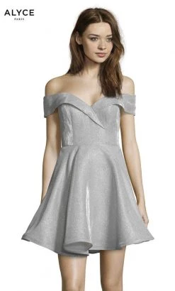 Alyce Paris 4184 - Off Shoulder A-Line Short Dress