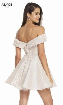 Alyce Paris 4184 - Off Shoulder A-Line Short Dress