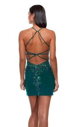 Alyce Paris 4359 - Strappy Back V-neck Cocktail Dress