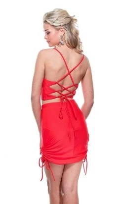 Alyce Paris - 4408 Wide V-Neck Sheath Short Dress