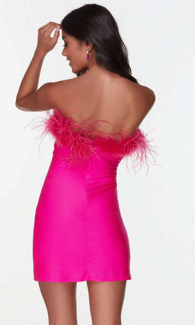 Alyce Paris 4524 - Feathered Strapless Fitted Cocktail Dress 7 Alyce Paris 4524 - Feathered Strapless Fitted Cocktail Dress