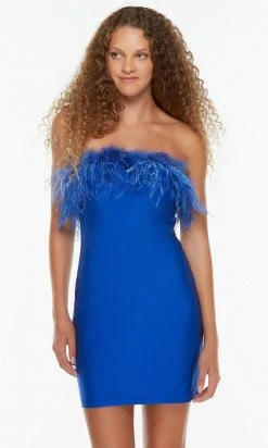 Alyce Paris 4524 - Feathered Strapless Fitted Cocktail Dress 18 Alyce Paris 4524 - Feathered Strapless Fitted Cocktail Dress