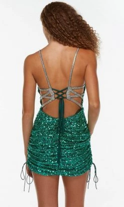 Alyce Paris 4544 - Beaded Strap Ruched Cocktail Dress