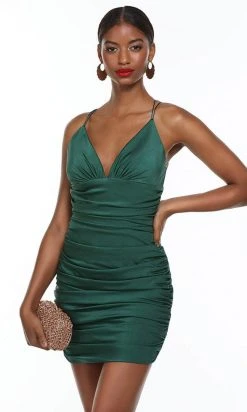Alyce Paris 4561 - V-Neck Ruched Short Formal Dress