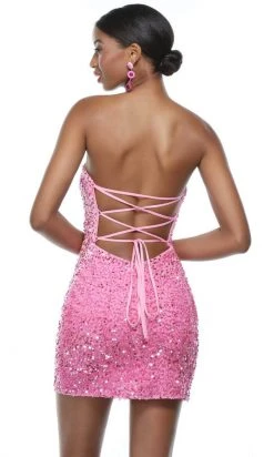 Alyce Paris 4605 - Strapless Sequin Cocktail Dress
