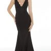 Alyce Paris - 5065 Embroidered Deep V-neck Trumpet Dress 1 Alyce Paris - 5065 Embroidered Deep V-neck Trumpet Dress