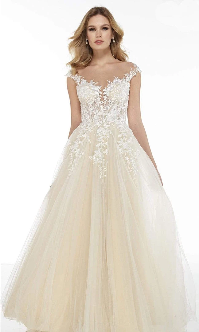 Alyce Paris - 5090 Cap Sleeve Embroidered Lace Tulle Dress 3 Alyce Paris - 5090 Cap Sleeve Embroidered Lace Tulle Dress