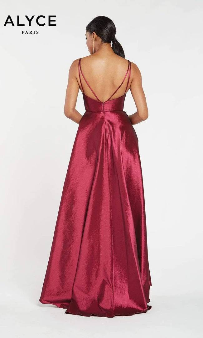 Alyce Paris - 60094 Surplice Bodice Taffeta High Slit A-Line Gown 8 Alyce Paris - 60094 Surplice Bodice Taffeta High Slit A-Line Gown