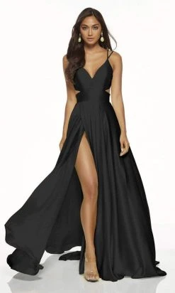 Alyce Paris - 60453 Sleeveless V Neck Sexy Satin A-Line Gown 17 Alyce Paris - 60453 Sleeveless V Neck Sexy Satin A-Line Gown