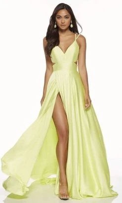 Alyce Paris - 60453 Sleeveless V Neck Sexy Satin A-Line Gown 14 Alyce Paris - 60453 Sleeveless V Neck Sexy Satin A-Line Gown