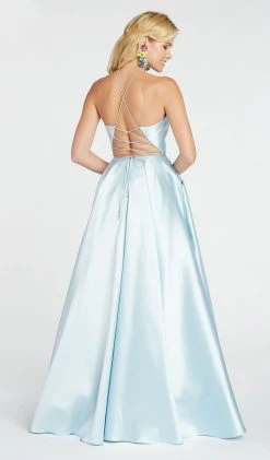 Alyce Paris - 60500 Halter Neck Strappy Back Floral Accent Mikado Gown