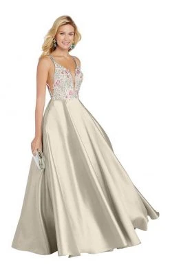 Alyce Paris - 60504 Floral Embroidered Plunging Mikado Gown 11 Alyce Paris - 60504 Floral Embroidered Plunging Mikado Gown