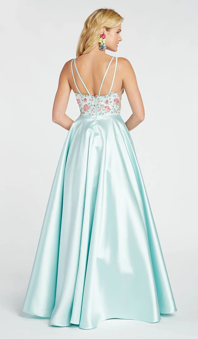 Alyce Paris - 60504 Floral Embroidered Plunging Mikado Gown 4 Alyce Paris - 60504 Floral Embroidered Plunging Mikado Gown