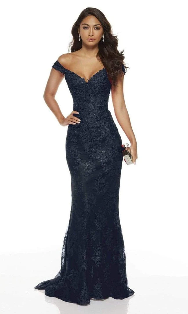 Alyce Paris - 60650 Off Shoulder Jeweled Lace Sheath Gown 3 Alyce Paris - 60650 Off Shoulder Jeweled Lace Sheath Gown