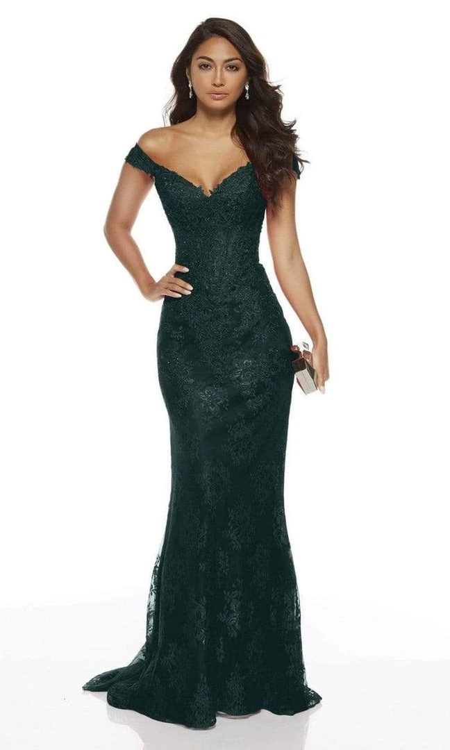 Alyce Paris - 60650 Off Shoulder Jeweled Lace Sheath Gown 6 Alyce Paris - 60650 Off Shoulder Jeweled Lace Sheath Gown
