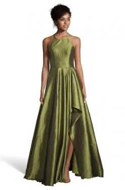 Alyce Paris - 60713 Halter Neckline Shimmering Taffeta High Low Gown 11 Alyce Paris - 60713 Halter Neckline Shimmering Taffeta High Low Gown