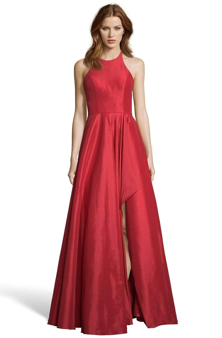 Alyce Paris - 60713 Halter Neckline Shimmering Taffeta High Low Gown 8 Alyce Paris - 60713 Halter Neckline Shimmering Taffeta High Low Gown