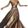 Alyce Paris - 60718 Off-Shoulder Metallic Jacquard A-Line Gown 2 Alyce Paris - 60718 Off-Shoulder Metallic Jacquard A-Line Gown