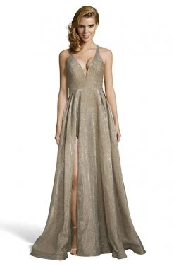 Alyce Paris - 60722 Glittered V-Neck A-line Dress