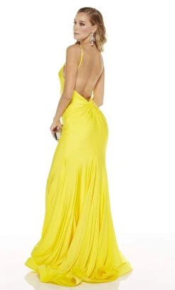 Alyce Paris - 60773 V Neck Spaghetti Strap Open Back Mermaid Gown
