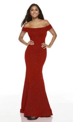 Alyce Paris - 60794 Off-Shoulder Straight Across Long Dress