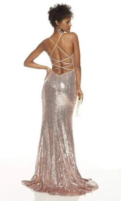 Alyce Paris - 60822 Sleeveless V Neck Fitted Allover Sequins Gown