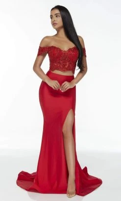 Alyce Paris - 60863 Two Piece Embroidered Off-Shoulder Dress