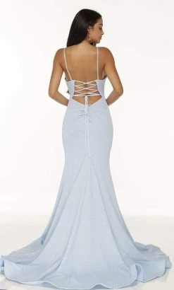 Alyce Paris - 60865 Plunging Glitter Jersey Mermaid Dress