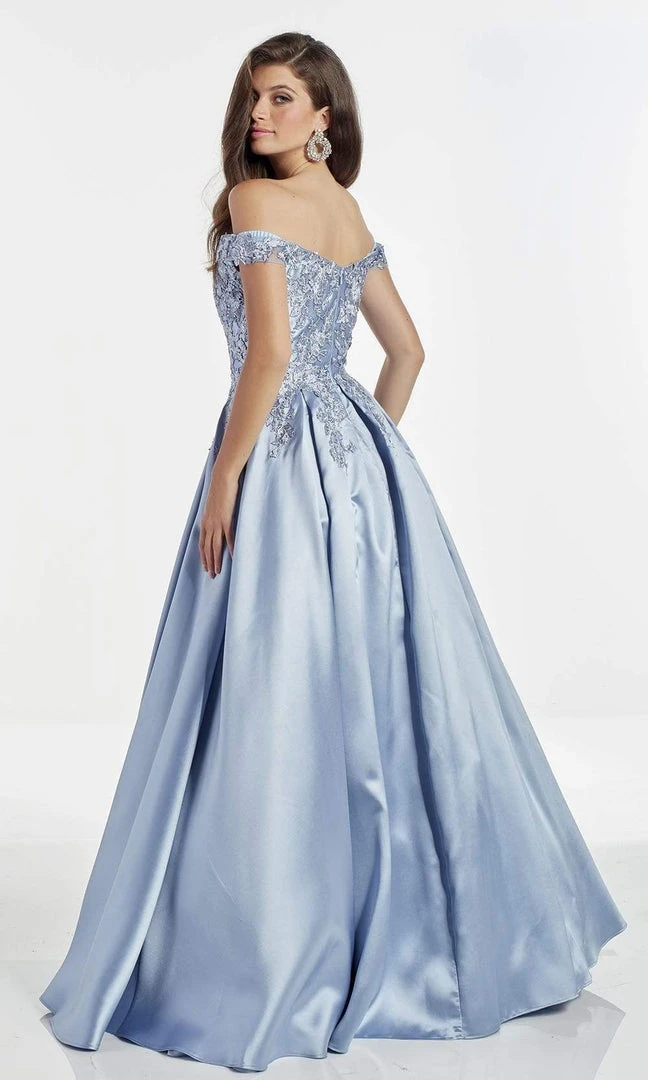 Alyce Paris - 60877 Embroidered Deep Off Shoulder Mikado Ballgown 4 Alyce Paris - 60877 Embroidered Deep Off Shoulder Mikado Ballgown