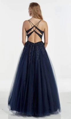 Alyce Paris - 60888 Lace V Neck Tulle A-line Gown