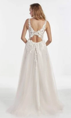 Alyce Paris - 60894 3D Floral Lace Tulle High Slit A-line Gown 17 Alyce Paris - 60894 3D Floral Lace Tulle High Slit A-line Gown