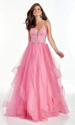 Alyce Paris - 60900 Illusion Deep V-Neck Beaded Lace Tulle Gown