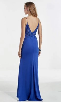 Alyce Paris - 60965 Semi Sheer Sleeveless Lace Bodice Crepe Gown