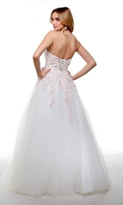 Alyce Paris - 61007 Floral Applique Strapless Tulle Ballgown