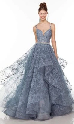 Alyce Paris - 61096 Sleeveless Floral Lace Ballgown