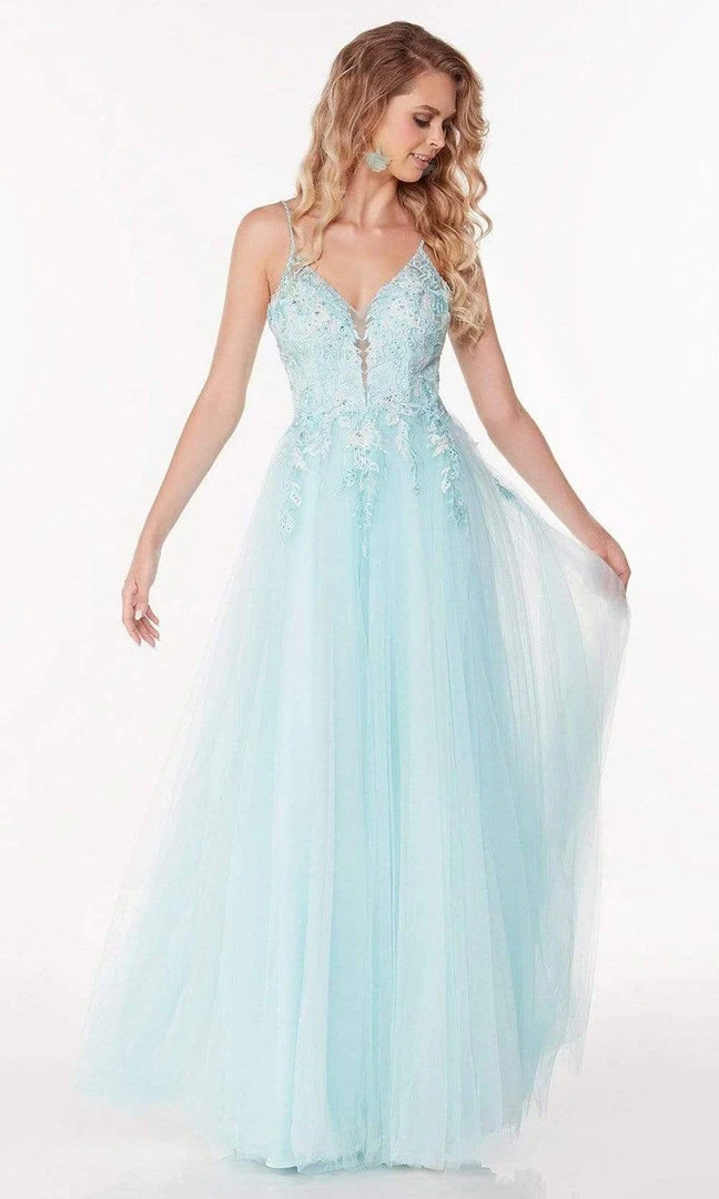 Alyce Paris - 61102 V Neck Embroidered Tulle Gown 3 Alyce Paris - 61102 V Neck Embroidered Tulle Gown