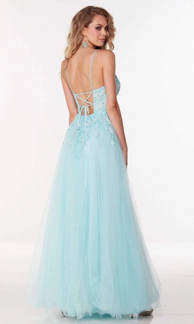 Alyce Paris - 61102 V Neck Embroidered Tulle Gown 4 Alyce Paris - 61102 V Neck Embroidered Tulle Gown