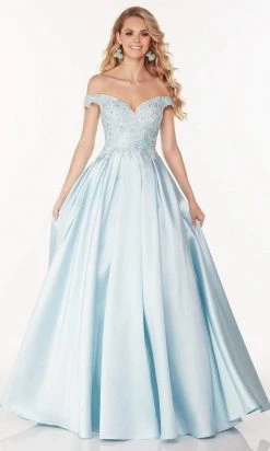 Alyce Paris - 61103 Off Shoulder Satin A-Line Gown