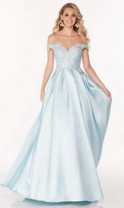 Alyce Paris - 61103 Off Shoulder Satin A-Line Gown