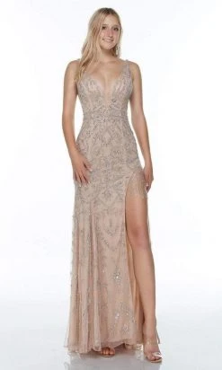 Alyce Paris - 61112 Sleeveless V-Back Sheath Gown