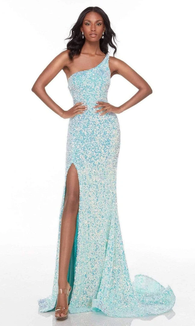 Alyce Paris - 61114 One Shoulder Sequin Gown 5 Alyce Paris - 61114 One Shoulder Sequin Gown