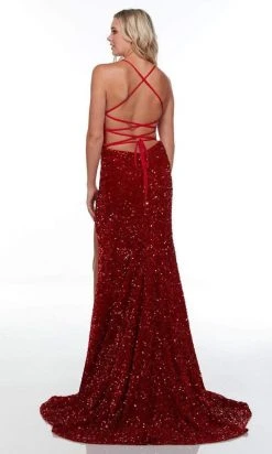 Alyce Paris - 61147 Sequined Cowl Gown With Slit