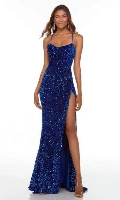 Alyce Paris - 61147 Sequined Cowl Gown With Slit