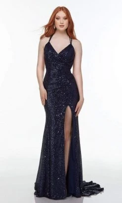 Alyce Paris - 61150 Sequined High Slit Gown